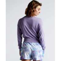 Pullover de cuello redondo liso color lavanda