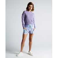 Pullover de cuello redondo liso color lavanda