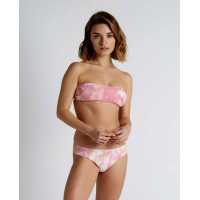 Bikini bandeau con tintura tye dye color rosa