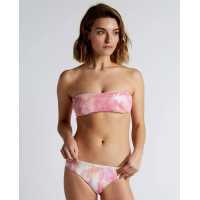 Bikini bandeau con tintura tye dye color rosa