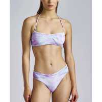 Bikini bandeau con tintura tye dye color lavanda