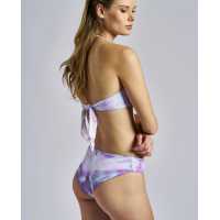 Bikini bandeau con tintura tye dye color lavanda