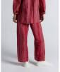 Pantalón de traje de tejido de rayas color fucsia