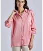 Camisa de manga larga de seda color rosa