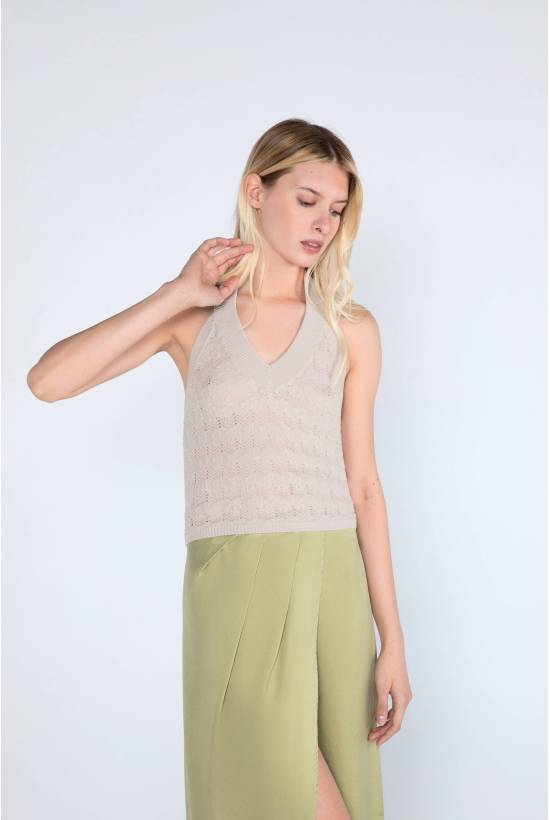 Top tricot pointelle