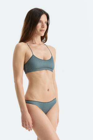 Lurex Compact Ribbed Bandeau Bikini