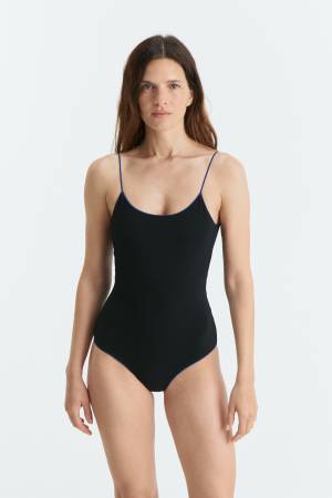 Maillot Compact Canalé Negro