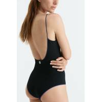 Compact Ribbed Black Maillot