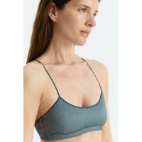 Compact Ribbed Lurex Bandeau Top