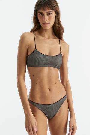 Bikini Compact Bandeau Canalé Lurex
