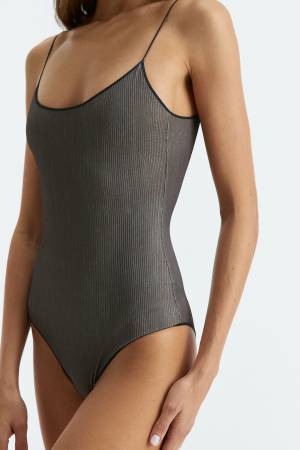 Maillot Compact Canalé Lurex