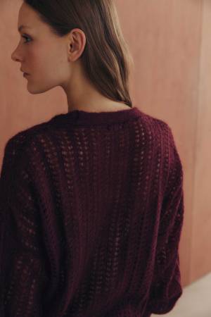 Burgundi  Cardigan Wool
