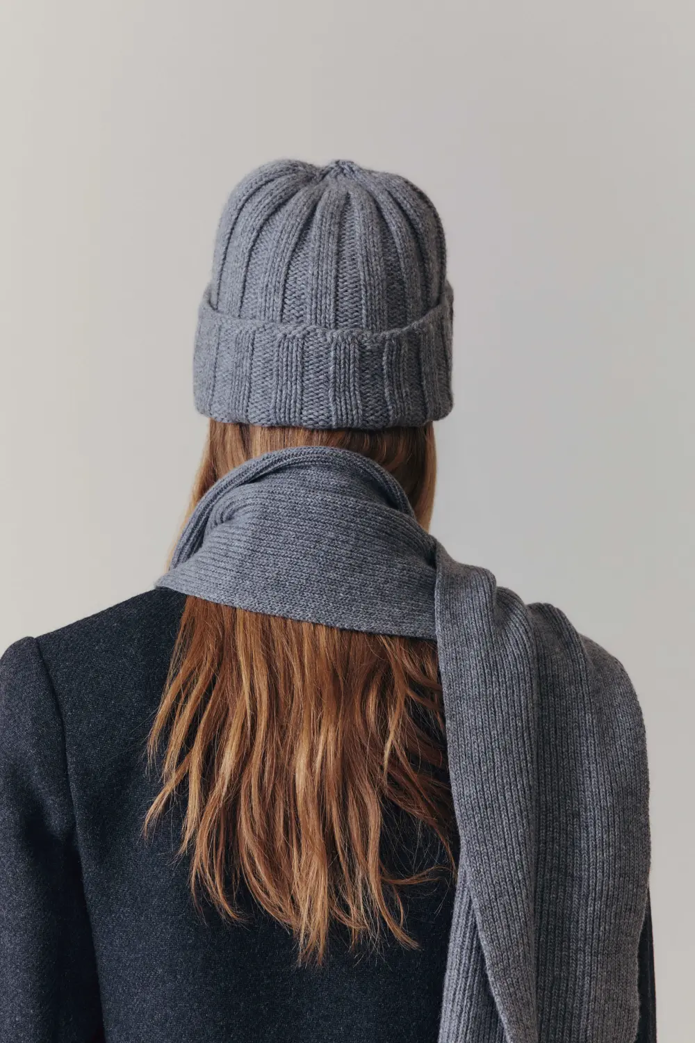 Grey Melange Wool Beanie
