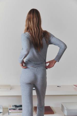Grey Mélange Merino Wool Pyjamas