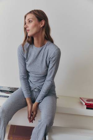 Grey Mélange Merino Wool Pyjamas
