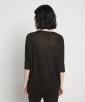 Linen Slub Knit 3/4 Length Sleeved T-shirt TCN