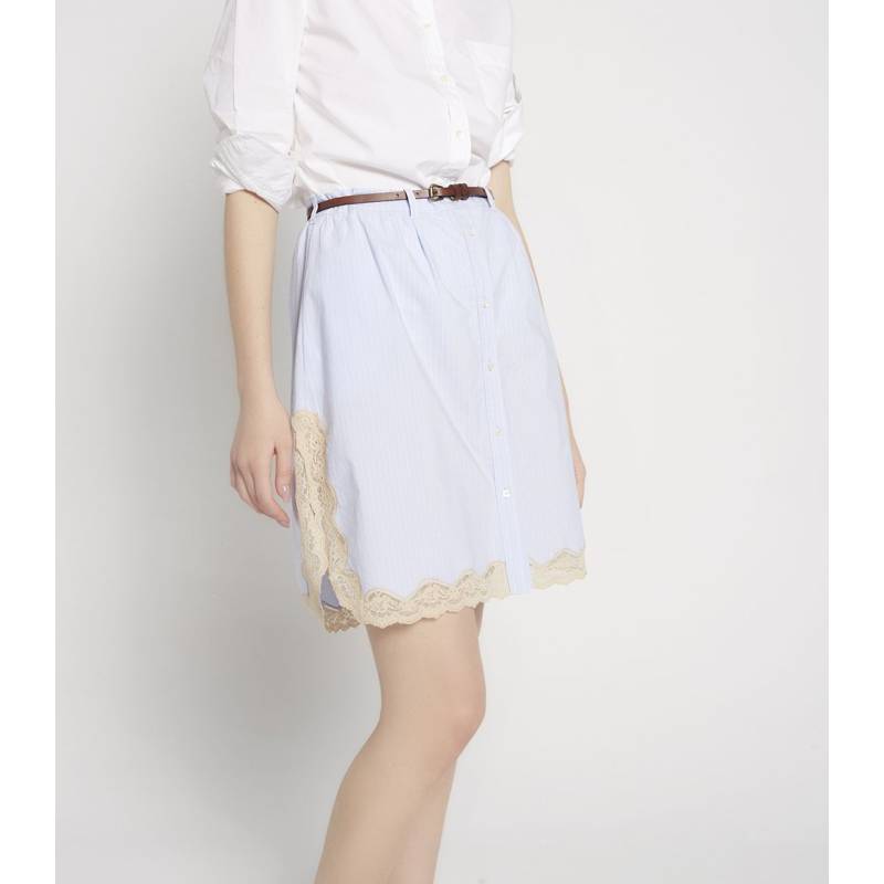 Blue Skirt with Belt