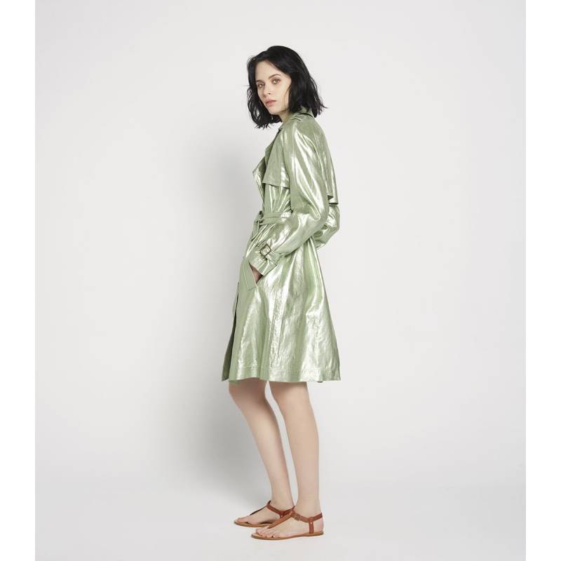Metallic Linen Trench