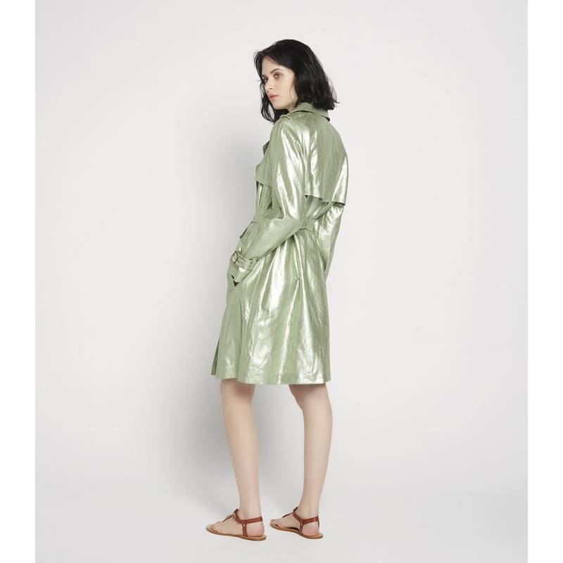 Metallic Linen Trench
