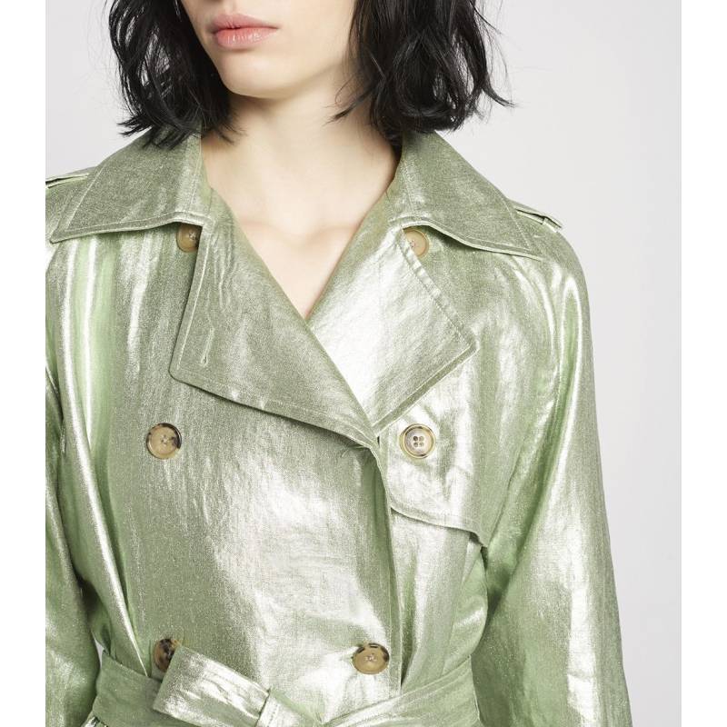Metallic Linen Trench