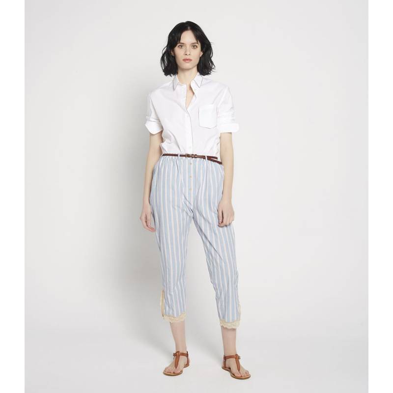 Red Striped Belted Trousers