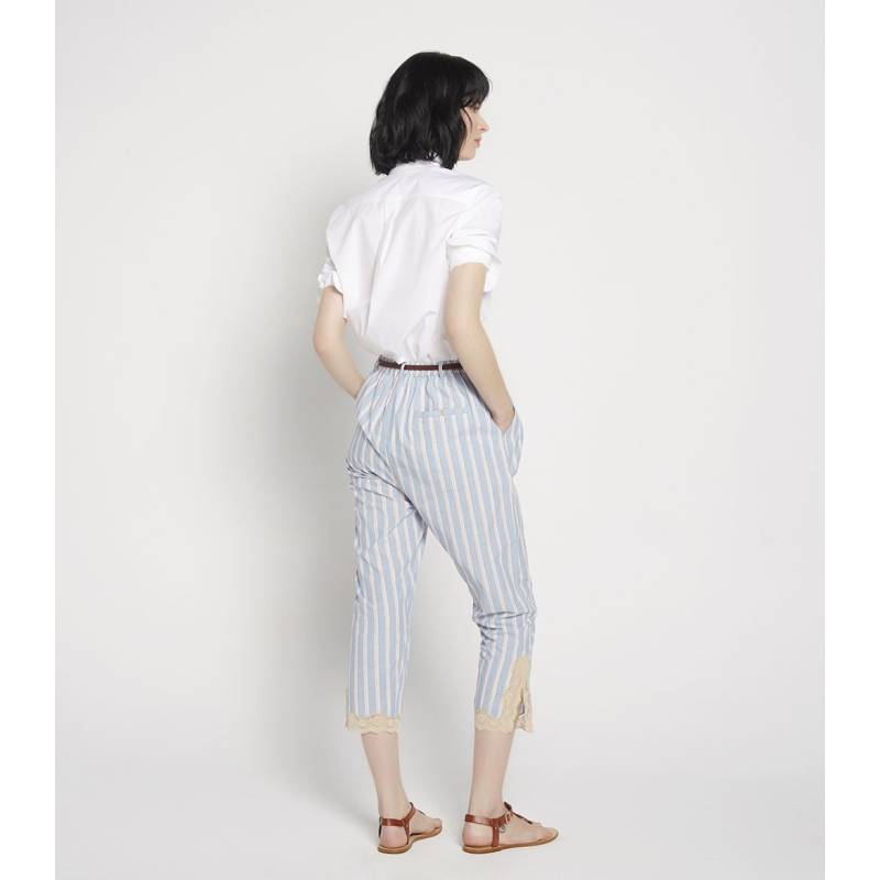 Red Striped Belted Trousers