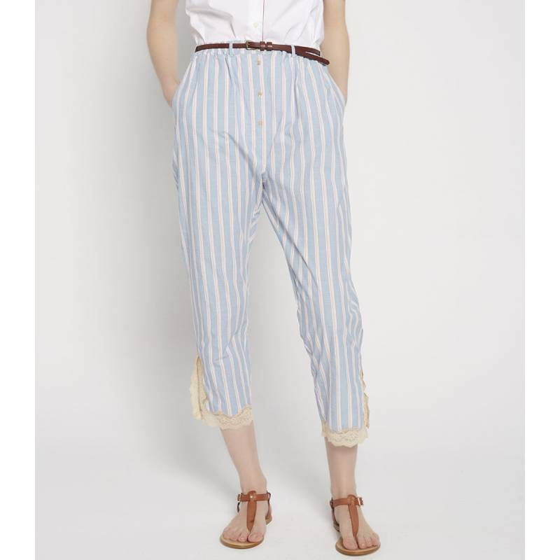 Red Striped Belted Trousers