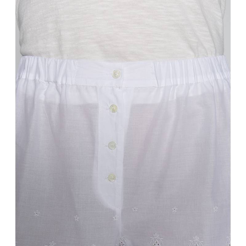 Embroidered White Shorts