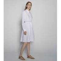 TCN Vestido Camisero Blanco Bordado 