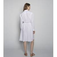 TCN Vestido Camisero Blanco Bordado 