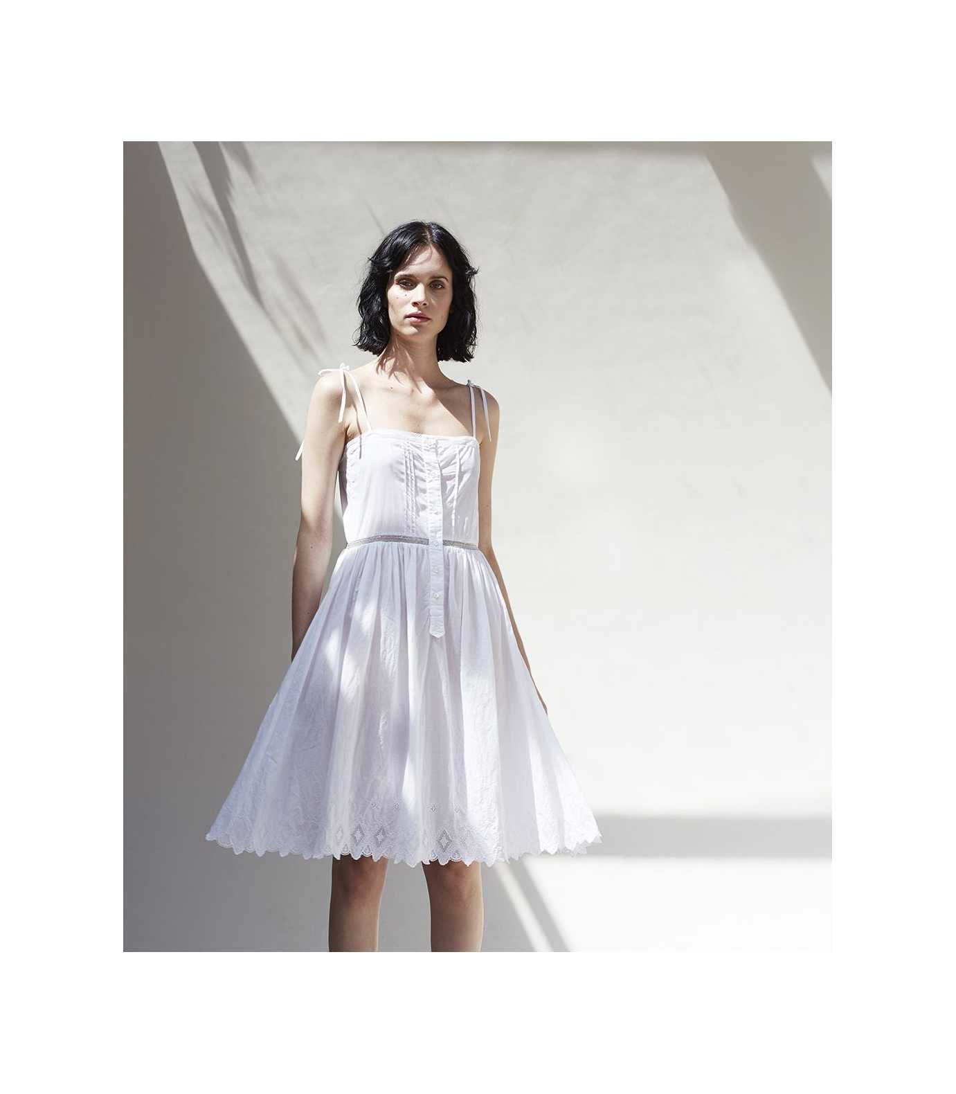TCN Vestido Blanco Bordado 