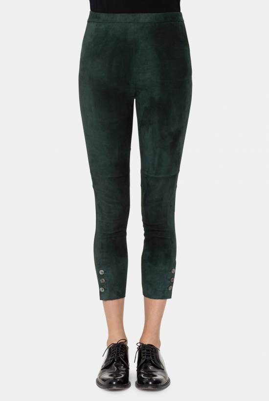 Suede skinny trousers