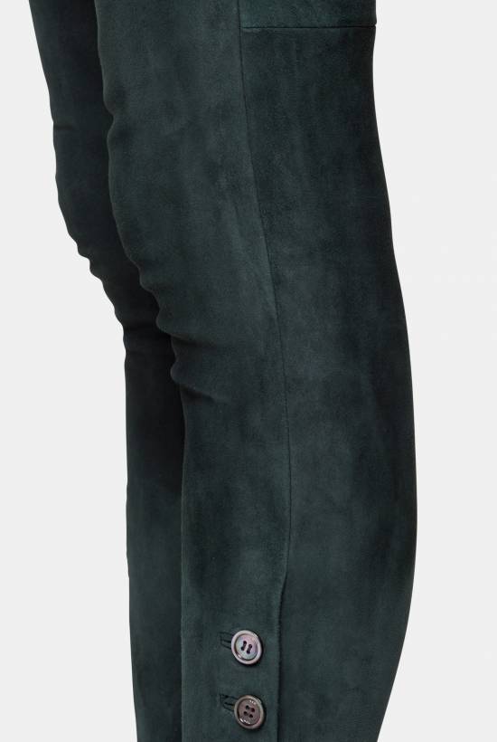 Suede skinny trousers