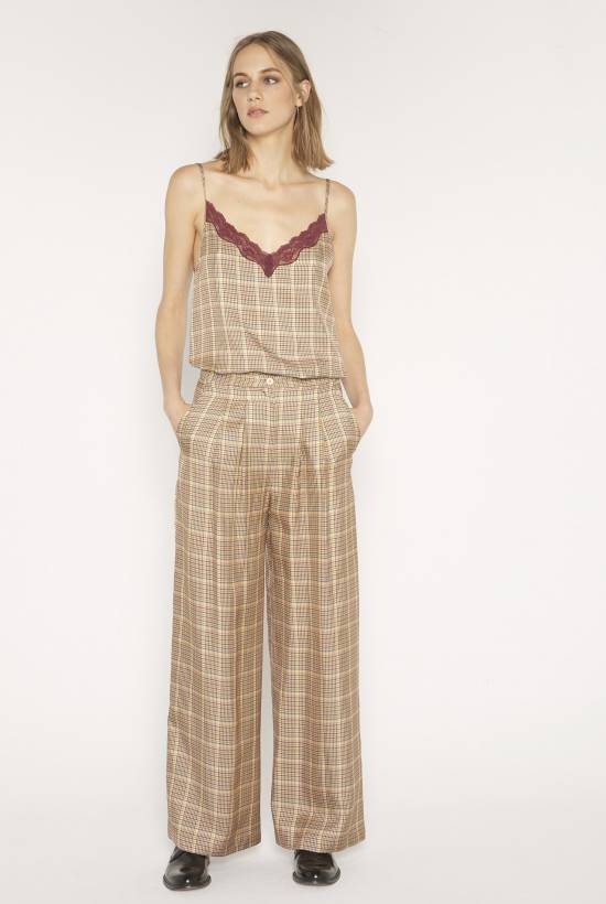 Viscose gingham trousers 