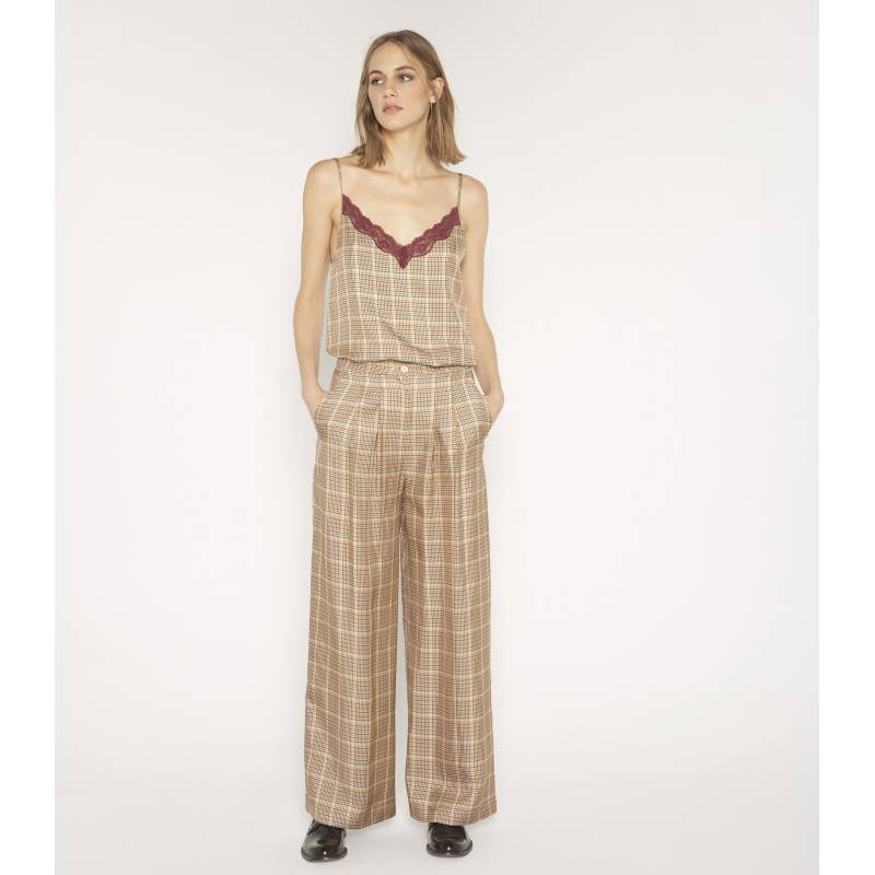 Viscose gingham trousers 