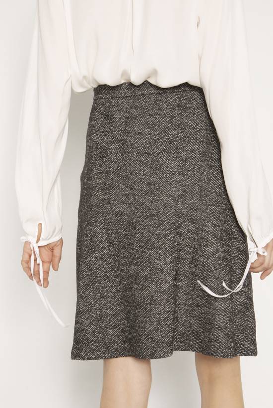 Herringbone wool skirt