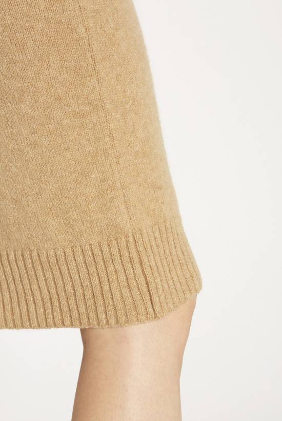 Camel hair and tricot skirt