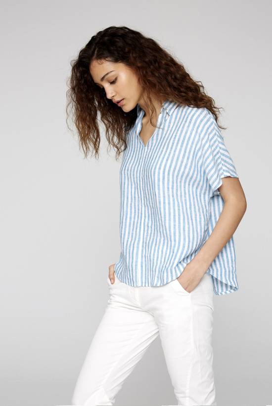 Capri Short Sleeved Striped Shirt