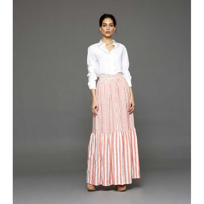 Capri Striped Long Skirt