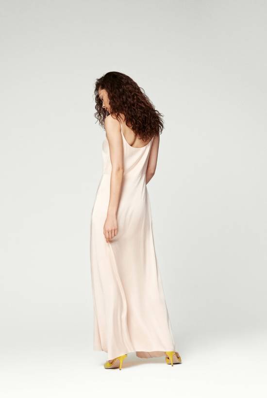 Silk Strapless Long Dress